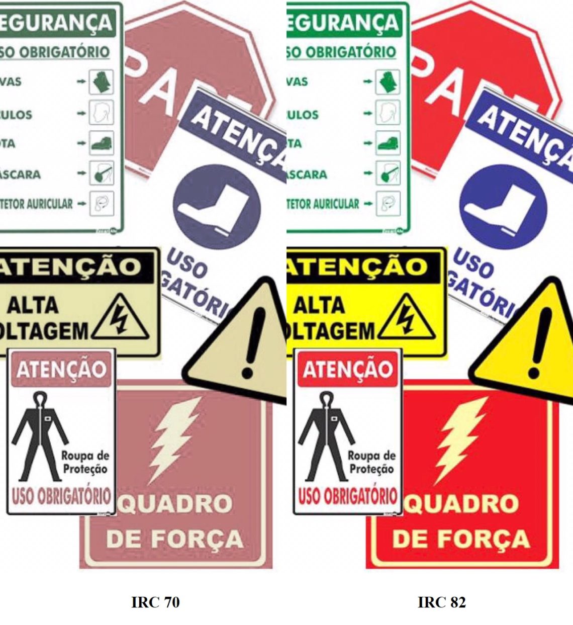 &Iacute;ndice de reprodu&ccedil;&atilde;o de cores em placas e sinaliza&ccedil;&otilde;es