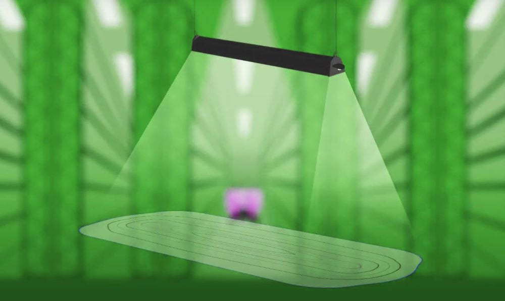 Lumin&aacute;ria LED representando o que &eacute; o &acirc;ngulo assim&eacute;trico