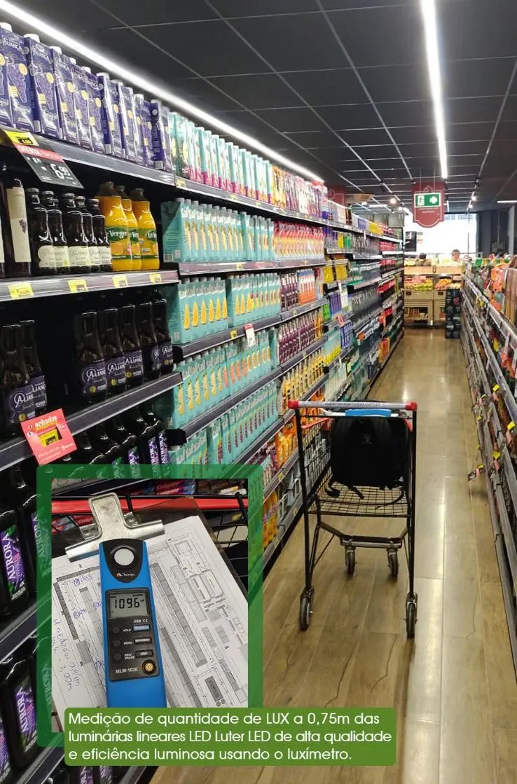 Medi&ccedil;&atilde;o de quantidade de LUX em supermercados
